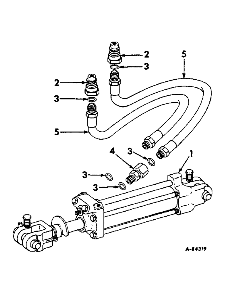 Схема запчастей Case IH 7 - (A-14) - HYDRAULIC CYLINDER AND CONNECTIONS, 1966 AND SINCE 