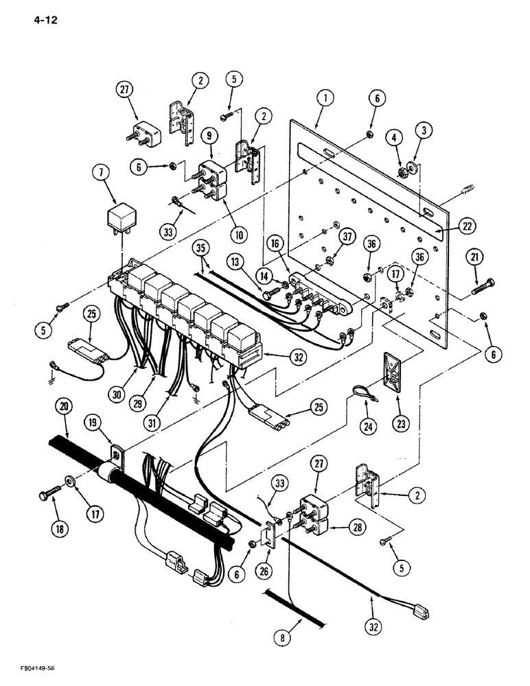 Схема запчастей Case IH 9270 - (4-12) - SYSTEMS CIRCUIT BREAKERS AND SOLENOIDS (04) - ELECTRICAL SYSTEMS