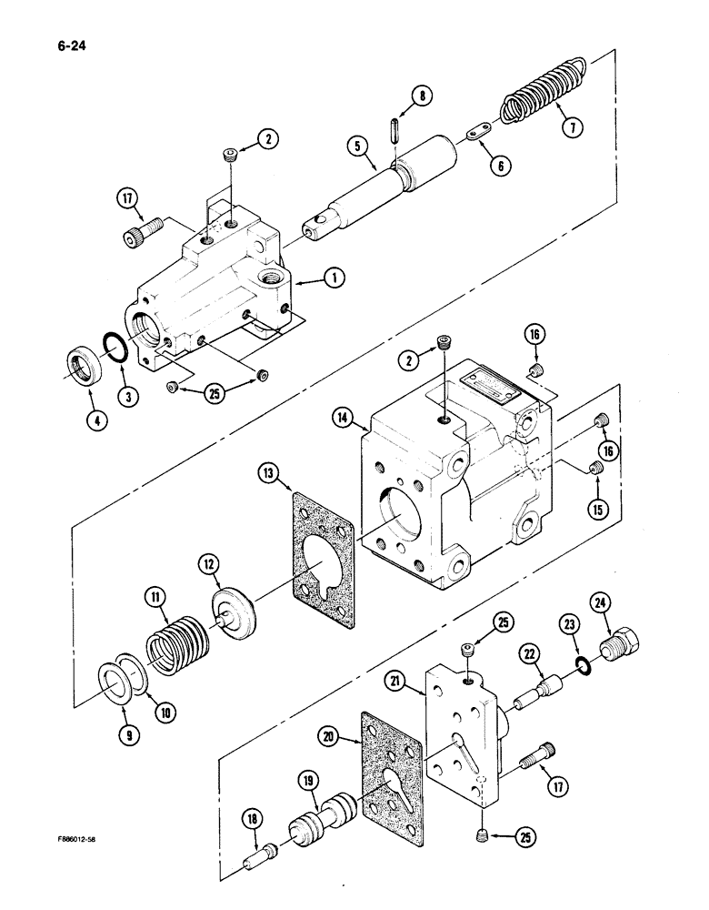 Схема запчастей Case IH 9150 - (6-024) - TRANSMISSION, CLUTCH CONTROL VALVE (06) - POWER TRAIN
