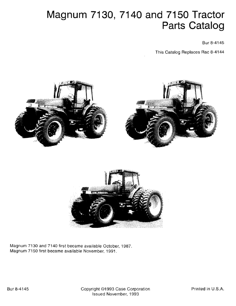 Схема запчастей Case IH 7130 - (1-001) - PARTS CATALOG (00) - PICTORIAL INDEX