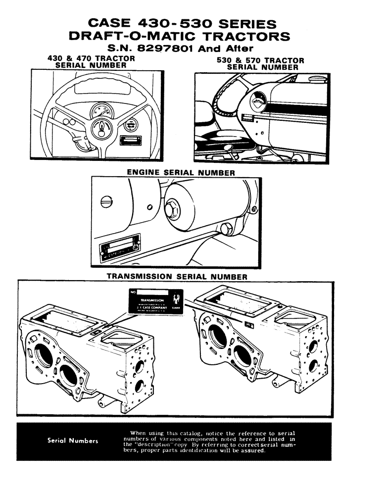 Схема запчастей Case IH 430 - (002) - DRAFT-O-MATIC TRACTORS, SERIAL NUMBER 8297801 AND AFTER (00) - PICTORIAL INDEX