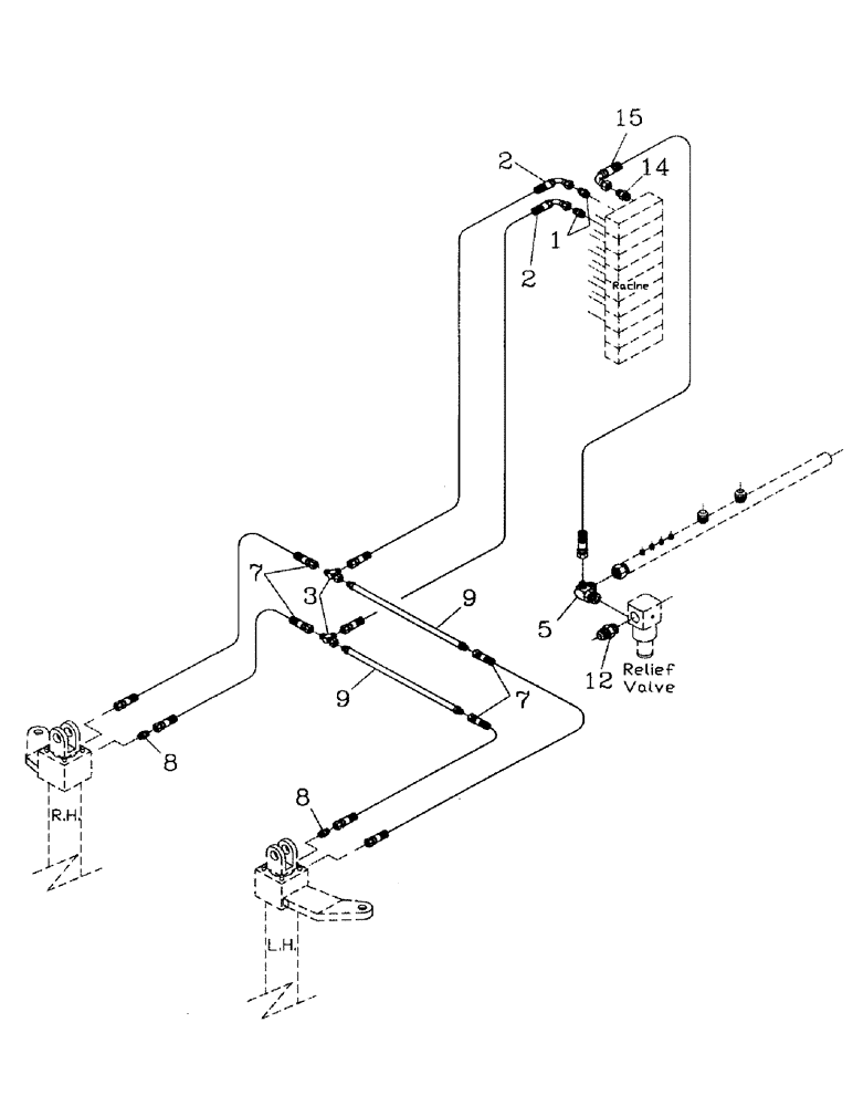 Схема запчастей Case IH 7000 - (B06-28) - HYDRAULIC CIRCUIT, BASECUTTER LIFT, 7000 Hydraulic Components & Circuits