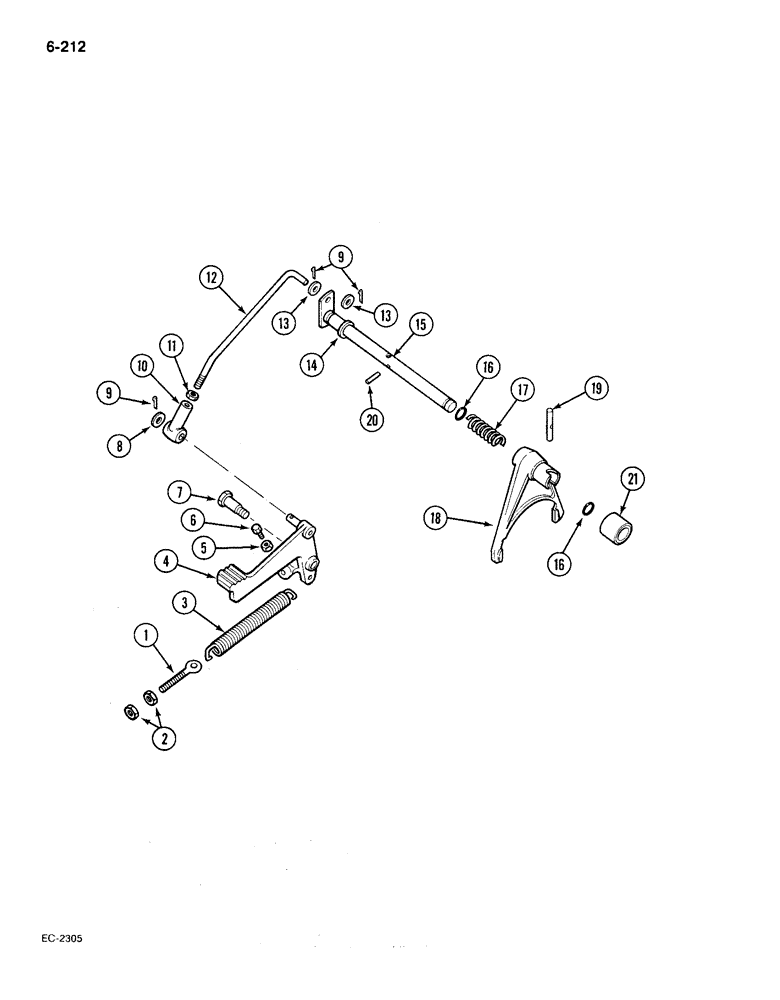 Схема запчастей Case IH 385 - (6-212) - DIFFERENTIAL LOCK, WITHOUT CAB (06) - POWER TRAIN