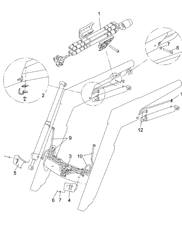 Схема запчастей Case IH L740 - (35.100.AR[06]) - LOADER ARM HYDRAULICS - NSL (35) - HYDRAULIC SYSTEMS