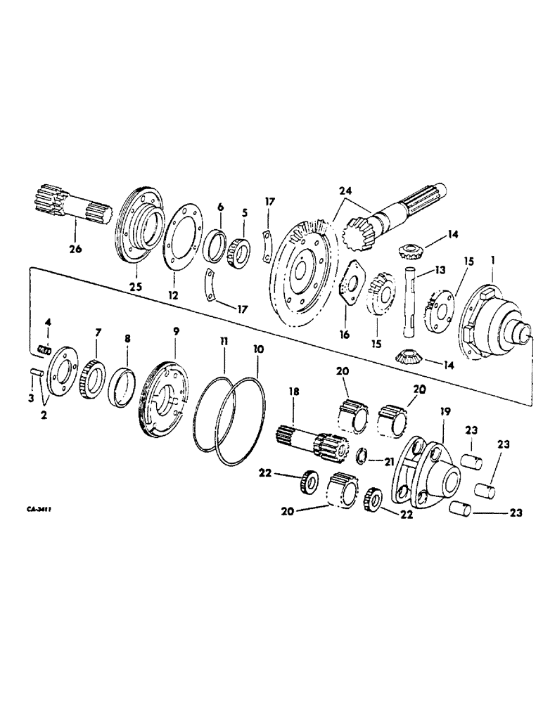 Схема запчастей Case IH 2400 - (07-26) - DRIVE TRAIN, DIFFERENTIAL AND CONNECTIONS (04) - Drive Train