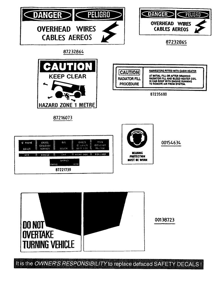 Схема запчастей Case IH AUSTOFT - (A00-01) - SAFETY DECALS (00) - GENERAL