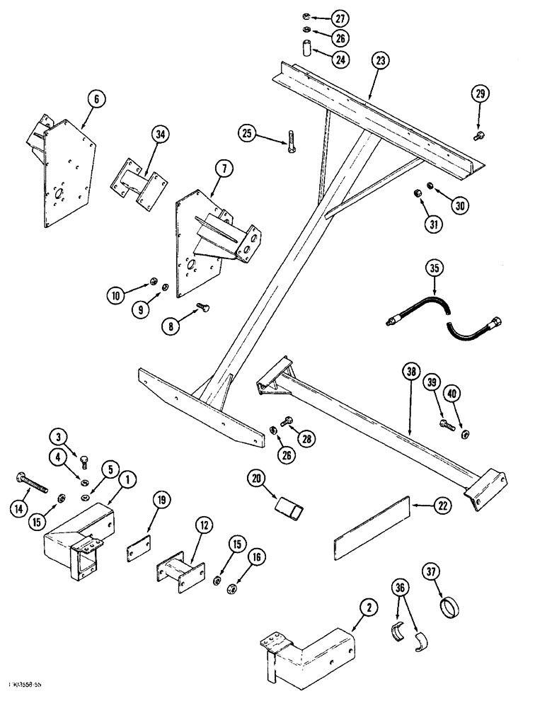 Схема запчастей Case IH 1844 - (9A-110) - SKIP ROW LIFT ARM ATTACHMENT, 1844 COTTON PICKER (13) - PICKING SYSTEM