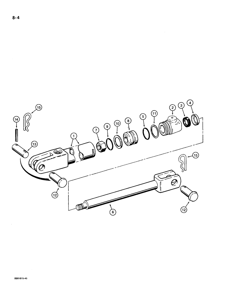Схема запчастей Case IH 1100 - (8-04) - RAM TYPE CYLINDER, 381832R93, WELDED SINGLE ACTING, 1100 MOWER (08) - HYDRAULICS
