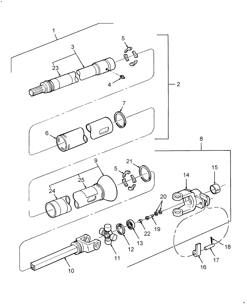 Схема запчастей Case IH SBX540 - (017) - POWER TAKE OFF, REAR, SBX530 & SBX540 (31) - IMPLEMENT POWER TAKE OFF