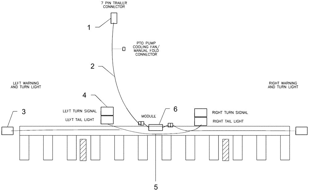 Схема запчастей Case IH 1220 - (55.404.07) - ELECTRICAL - EARLY RISER III - TRANSPORT LIGHTING LAYOUT (55) - ELECTRICAL SYSTEMS