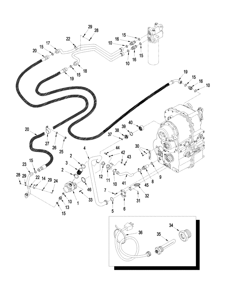 Схема запчастей Case IH STX380 - (06-31) - TRANSMISSION - LUBRICATION, WITH MANUAL SHIFT TRANSMISSION (06) - POWER TRAIN