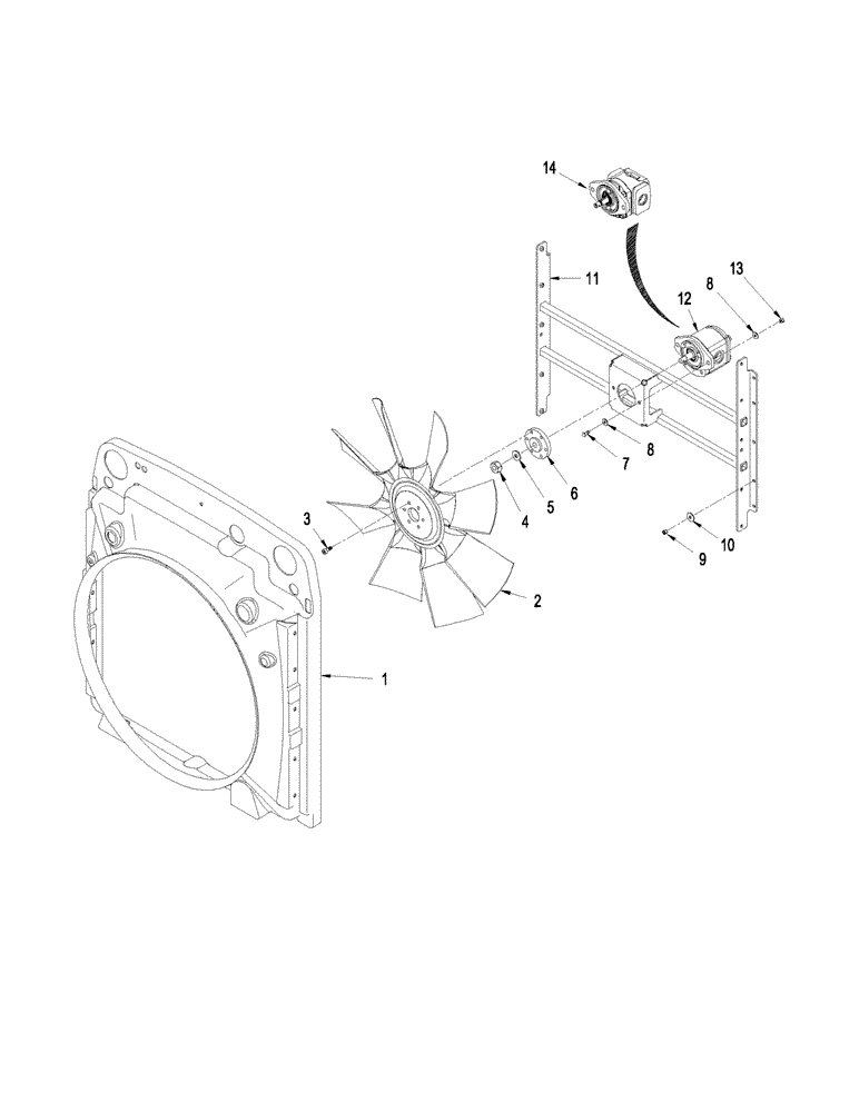 Схема запчастей Case IH STX480 - (02-05) - HYDRAULIC FAN DRIVE - MOUNTING (02) - ENGINE