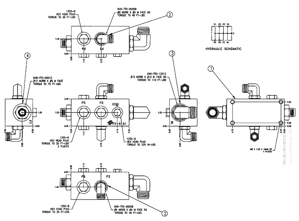 Схема запчастей Case IH SPX4410 - (06-026) - MANIFOLD, PRESSURE COMP Hydraulic Plumbing