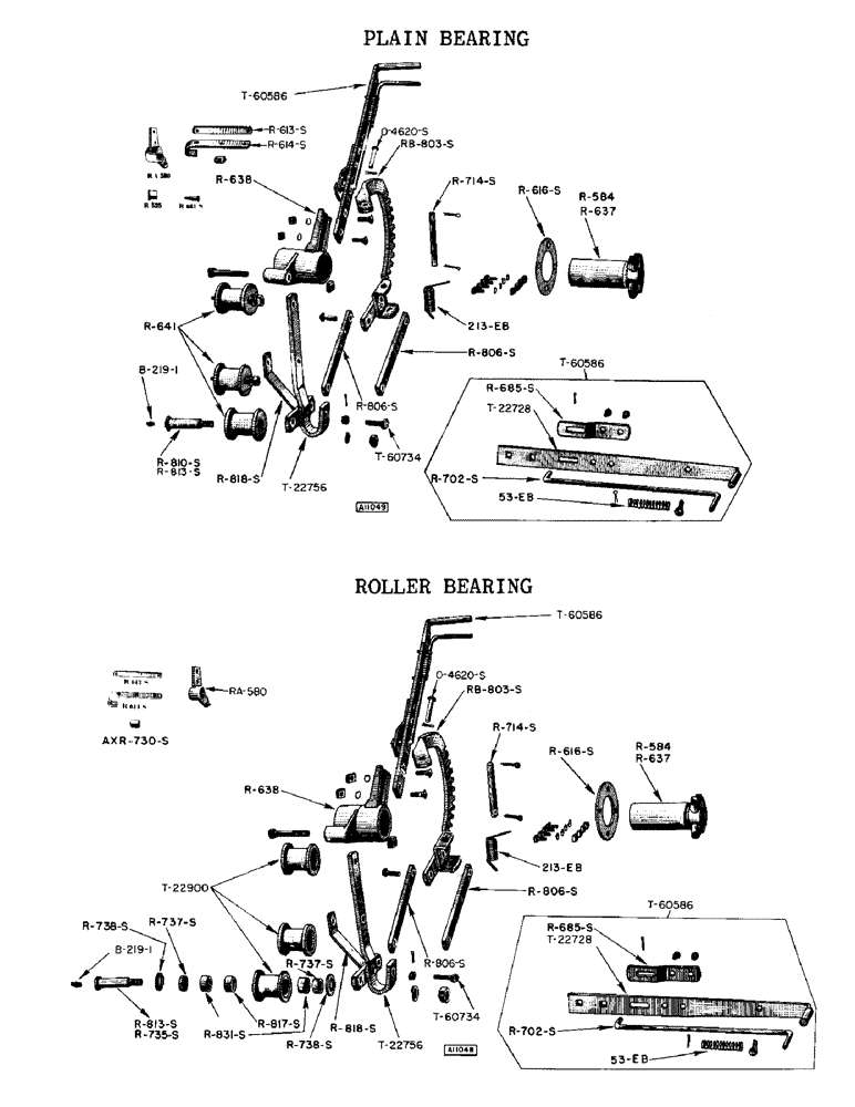 Схема запчастей Case IH F170 - (14) - ECCENTRIC ROLLER ADJUSTMENT SUPPORT, BRACE AND LEVER, PLAIN BEARING, ROLLER BEARING 