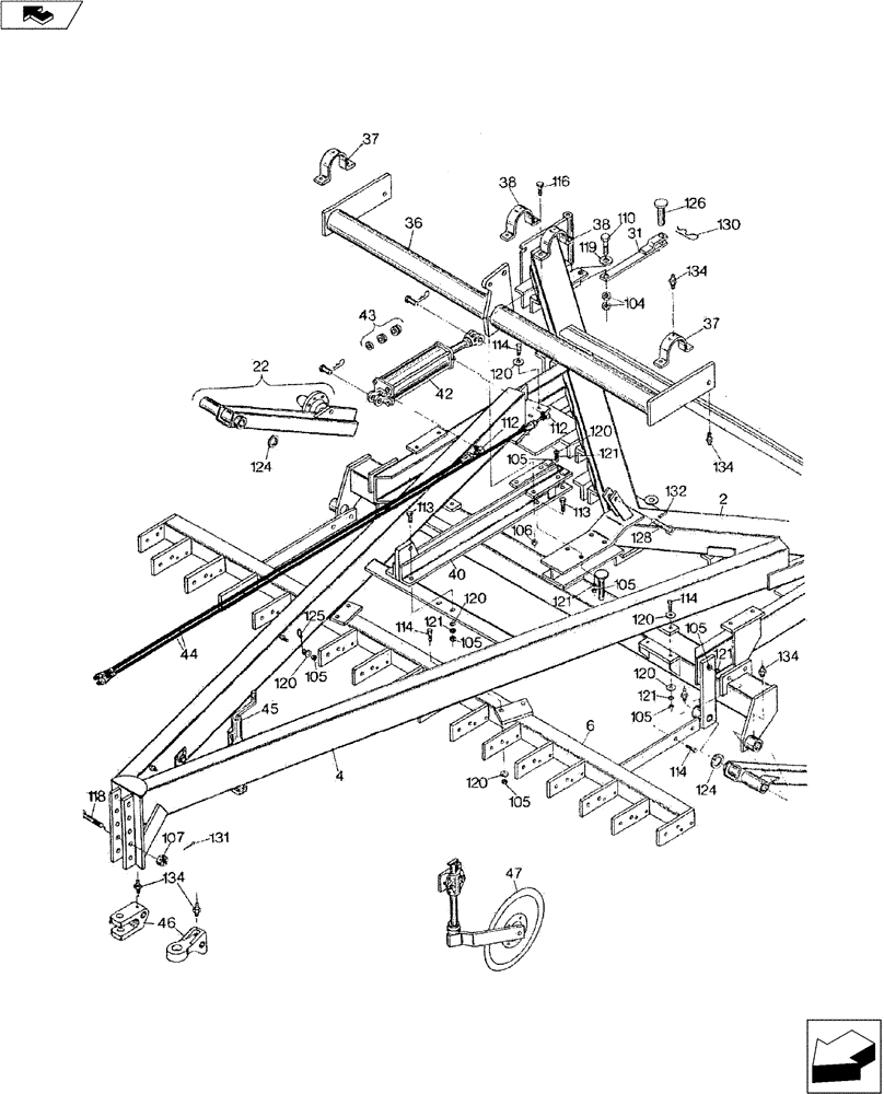 Схема запчастей Case IH H-SERIES - (39.100.01) - MAIN FRAME ASSEMBLY (39) - FRAMES AND BALLASTING