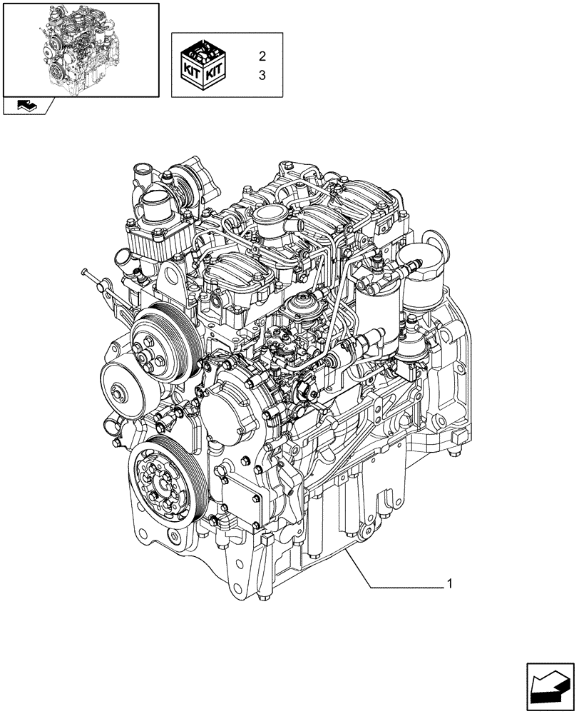 Схема запчастей Case IH FARMALL 60 - (0.02.1) - ENGINE ASSY (01) - ENGINE