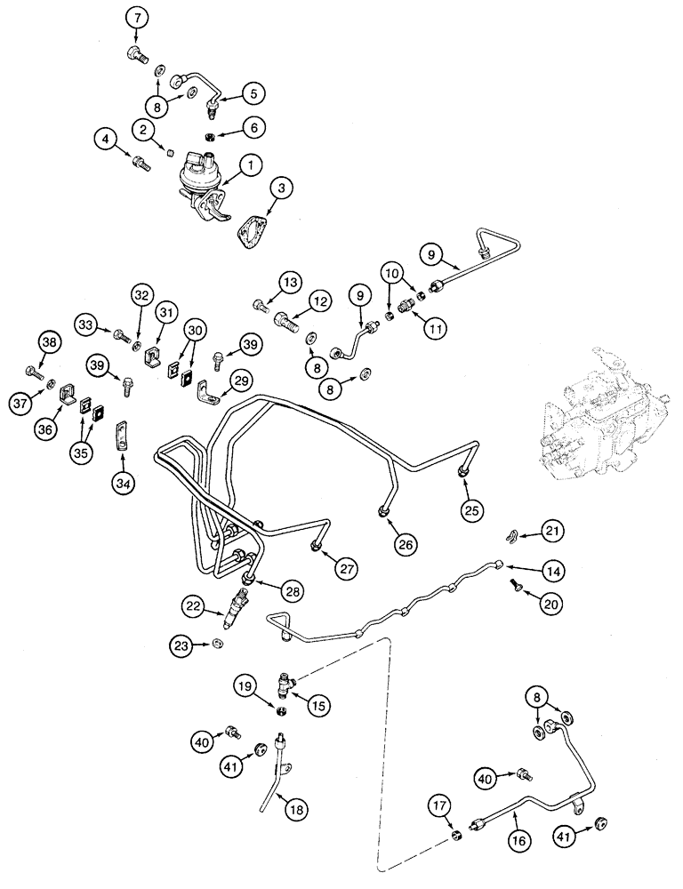 Схема запчастей Case IH 5120 - (3-10) - FUEL INJECTION SYSTEM, 4T / 4TA -390 ENGINES (03) - FUEL SYSTEM