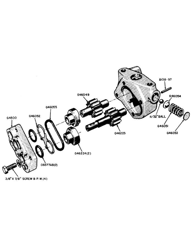 Схема запчастей Case IH 500B-SERIES - (113) - PARTS FOR G45100 HYDRAULIC PUMP (06) - POWER TRAIN