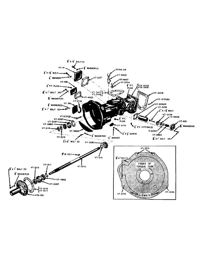 Схема запчастей Case IH VAI-SERIES - (062) - TORQUE TUBE AND CLUTCH SHAFT (06) - POWER TRAIN