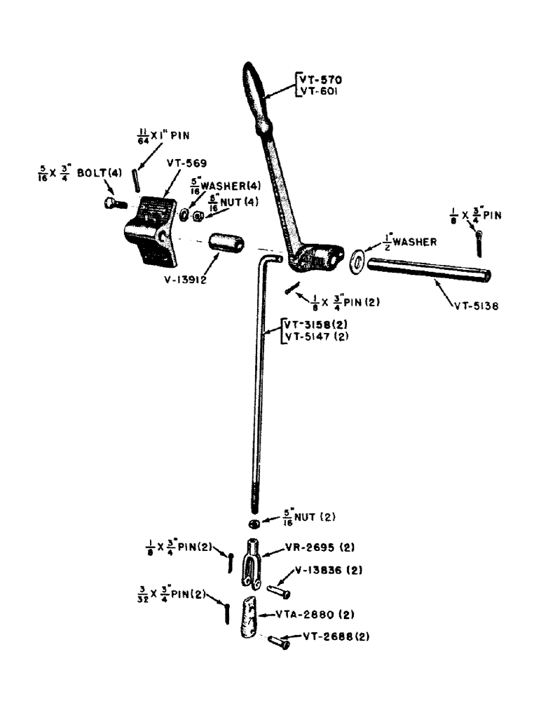 Схема запчастей Case IH VAI-SERIES - (092) - LEVER CONTROLS FOR DOUBLE CONTROL VALVES, FOR VTA1151, VTA1151A & VTA3021 (08) - HYDRAULICS