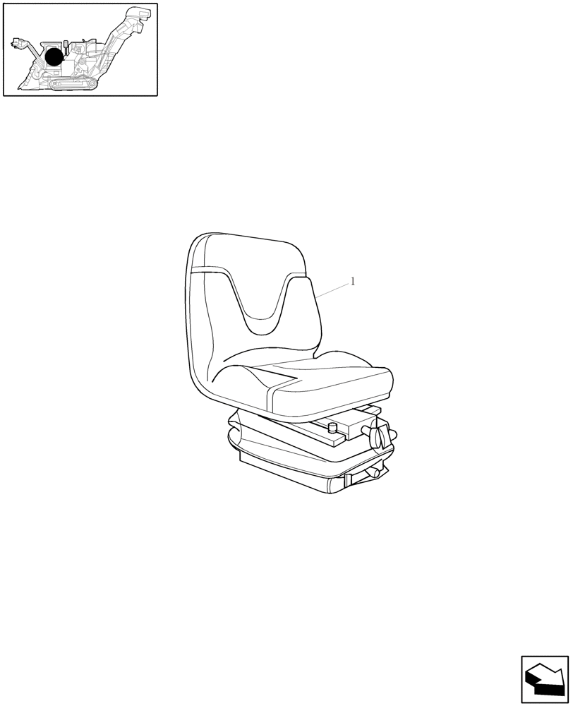 Схема запчастей Case IH A4000 - (A10.12[01]) - SEAT Mainframe & Functioning Components