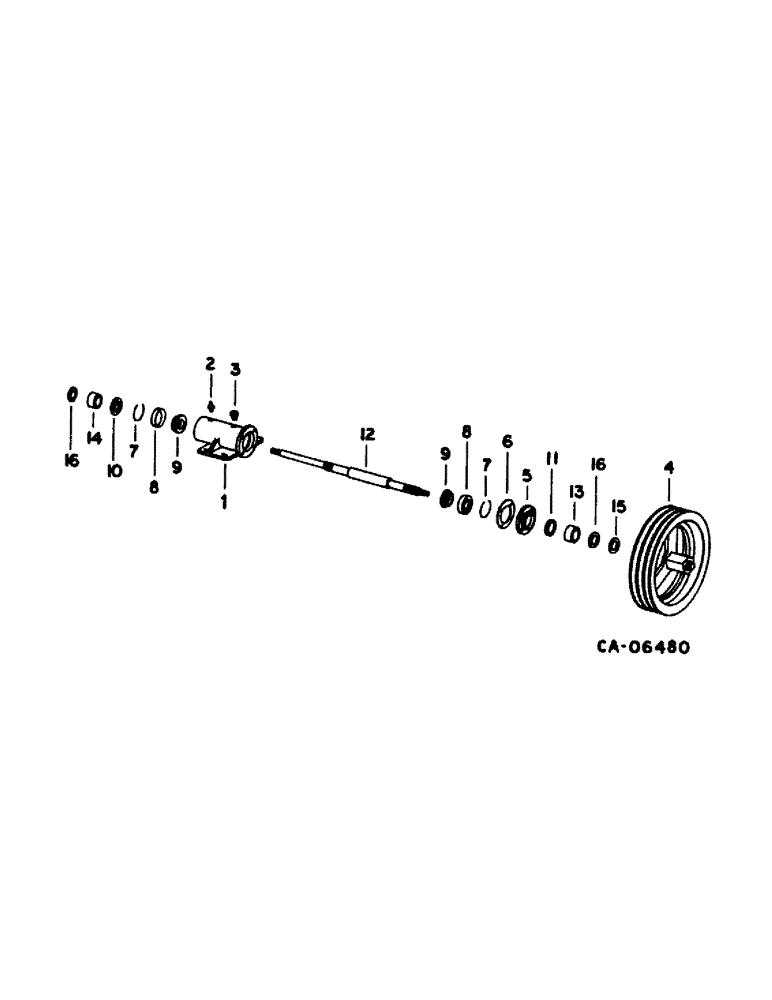 Схема запчастей Case IH 1480 - (07-21) - DRIVE TRAIN, JACKSHAFT BEARING BLOCK, FOR USE W/DISCHARGE BEATER Drive Train
