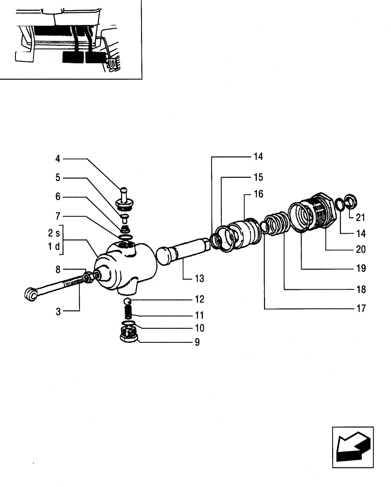 Схема запчастей Case IH JX65 - (1.68.1) - (VAR.650) FRONT BRAKE - BRAKE CONTROL CYLINDER (05) - REAR AXLE