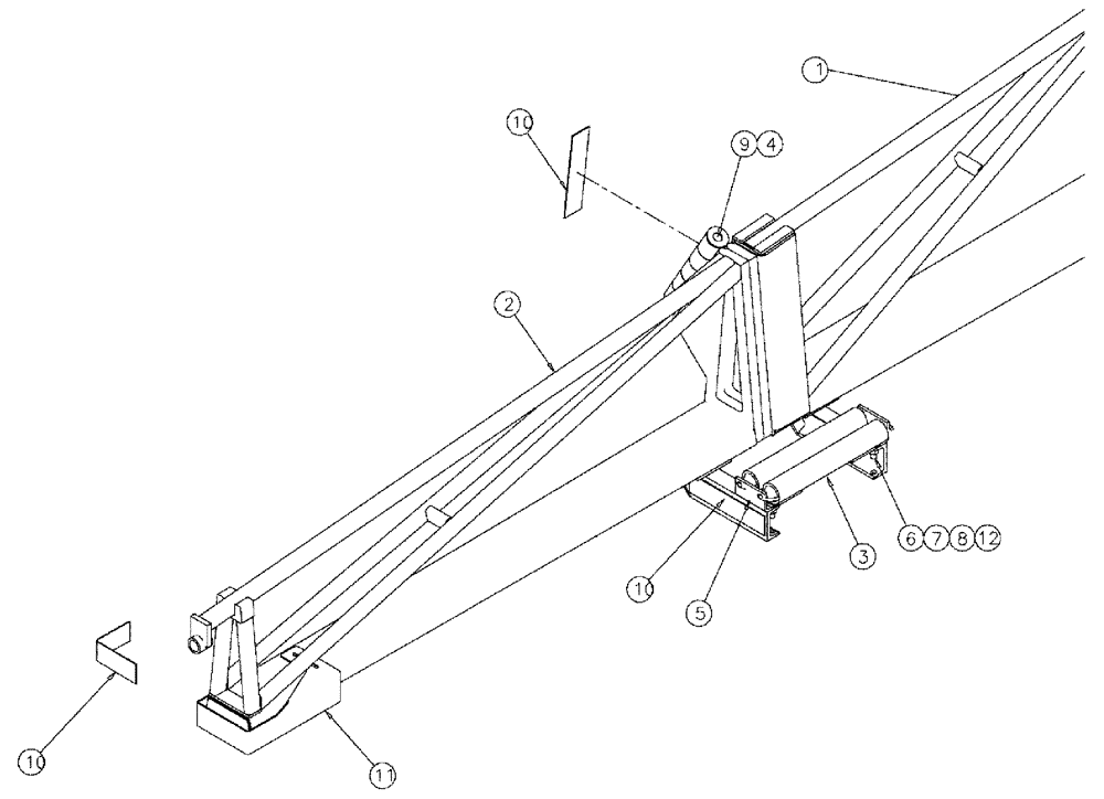 Схема запчастей Case IH 610 - (03-001) - 70-FOOT BOOM ASSEMBLY, CS (09) - BOOMS