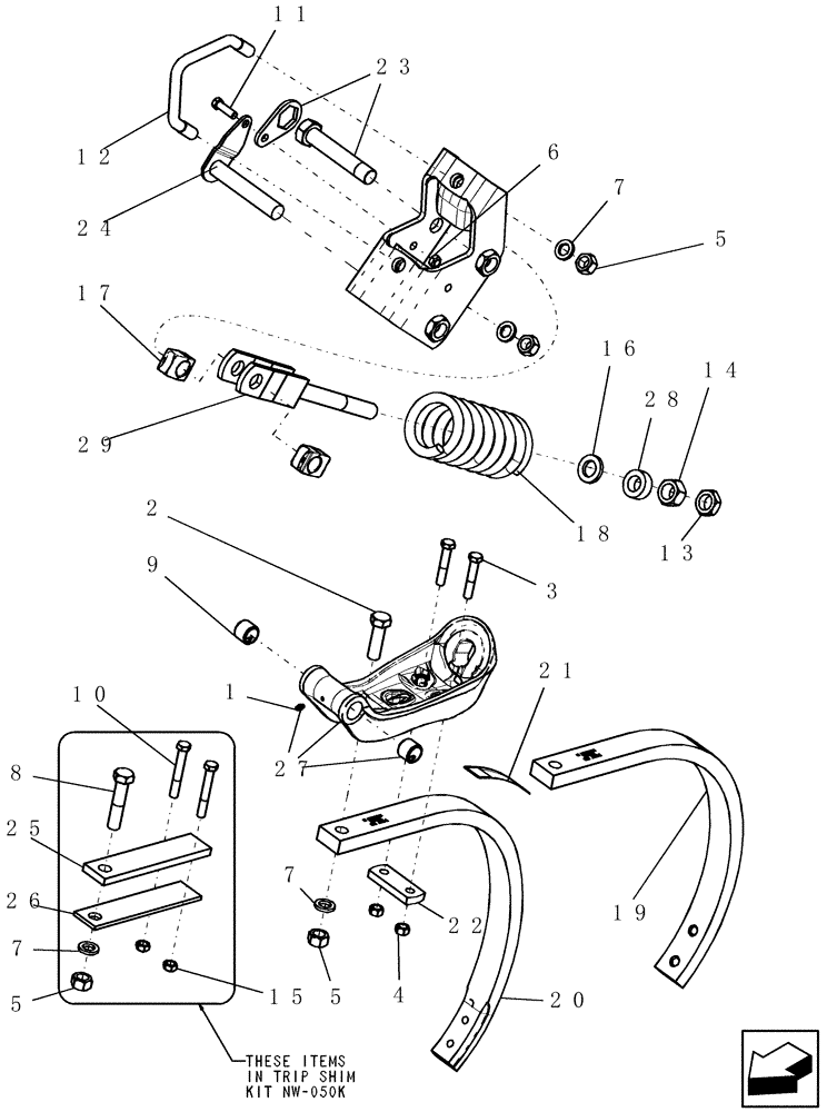 Схема запчастей Case IH ATX400 - (8.120.1) - 350F LB RELEASE TRIPS AND SHANKS Related Equipment