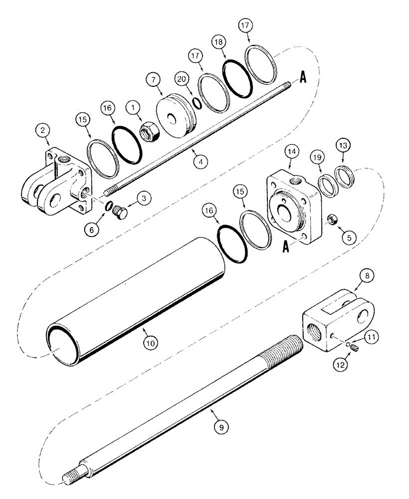 Схема запчастей Case IH 501 - (8-12) - TRANSPORT LIFT CYLINDER, 84994C91 (08) - HYDRAULICS