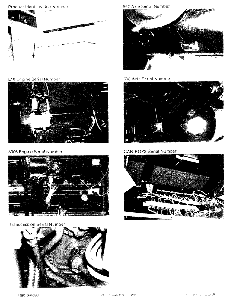 Схема запчастей Case IH STEIGER - (1-004) - P.I.N., 5920 AXLE, L10 ENGINE, 598 AXLE, 3306 ENGINE, CAB ROPS AND TRANSMISSION SERIAL NUMBERS (00) - PICTORIAL INDEX