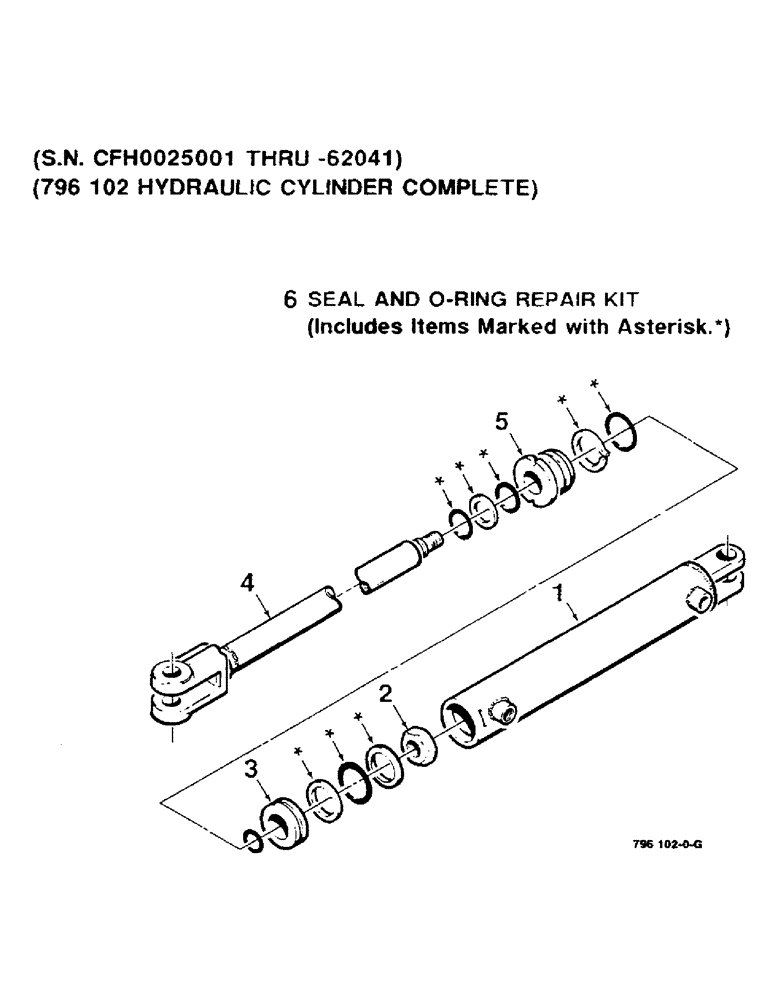 Схема запчастей Case IH 8530 - (9-48) - BALE THROWER HYD CYLINDER ASSY, (S.N. CFH0025001 - CFH0062041) (796102 HYDRAULIC CYLINDER COMPLETE) Decals & Attachments