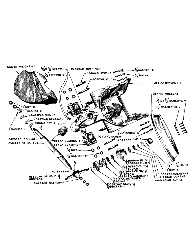 Схема запчастей Case IH SC-SERIES - (094) - DUAL FRONT WHEEL AND SPINDLE FOR SC TRACTOR (06) - POWER TRAIN