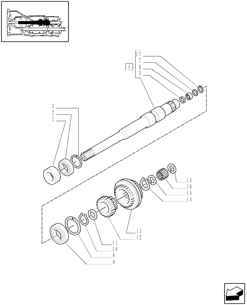 Схема запчастей Case IH JX1075C - (1.28.1[01]) - TRANSMISSION GEARS (03) - TRANSMISSION