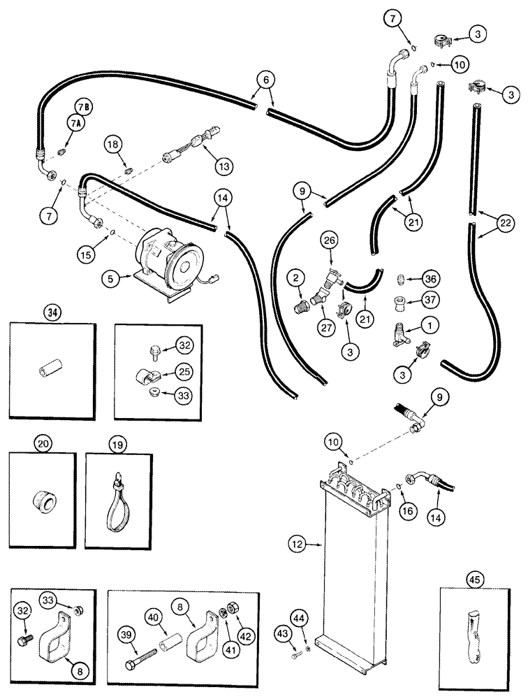 Схема запчастей Case IH 2555 - (09E-20) - HEATER - AIR CONDITIONING - CHASSIS CONNECTIONS (10) - CAB & AIR CONDITIONING