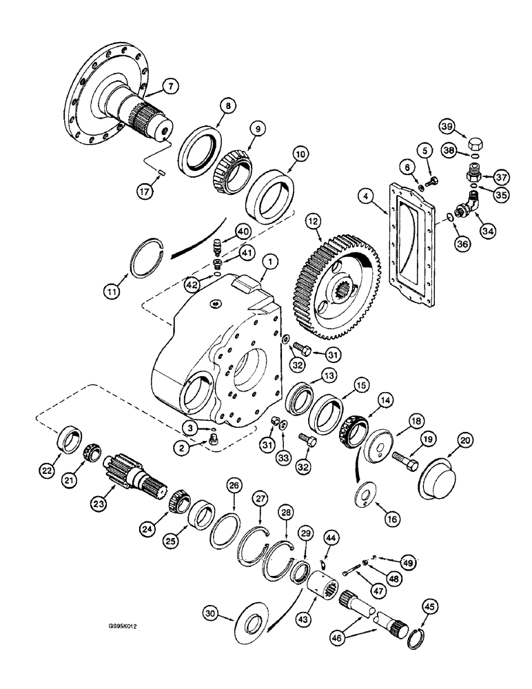Схема запчастей Case IH 2055 - (6-49A) - FINAL DRIVE, P.I.N. JJC0155439 AND AFTER (03) - POWER TRAIN
