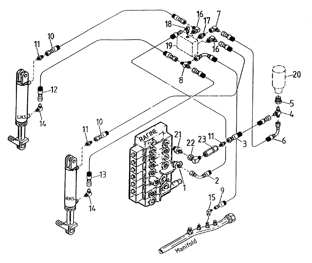 Схема запчастей Case IH 7700 - (B06[40A]) - HYDRAULIC CIRCUIT {BASECUTTER LIFT ... WITH COUNTER-BALANCE VALVE} Hydraulic Components & Circuits