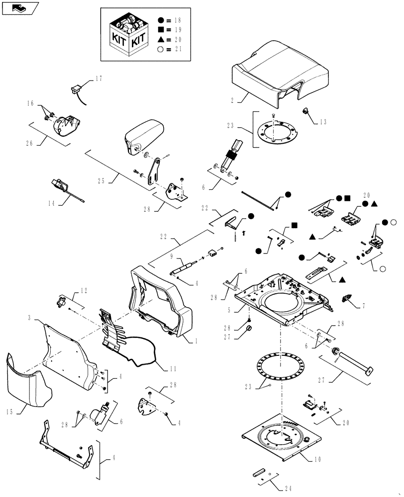 Схема запчастей Case IH STX275 - (09-25) - SEAT CUSHION ASSEMBLY (09) - CHASSIS/ATTACHMENTS