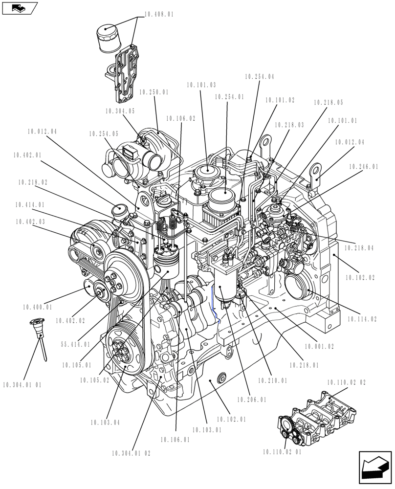 Схема запчастей Case IH F4CE9484L J602 - (10.000.01[01]) - ENGINE (84403676) (10) - ENGINE