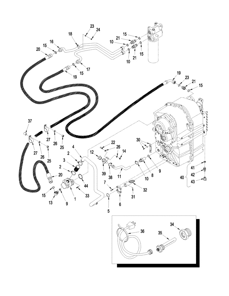 Схема запчастей Case IH STEIGER 430 - (06-32) - TRANSMISSION - LUBRICATION, WITH POWER SHIFT TRANSMISSION (06) - POWER TRAIN