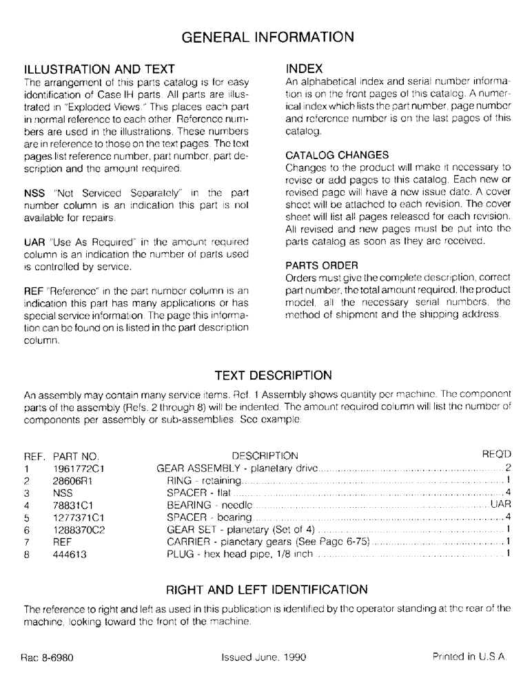 Схема запчастей Case IH 730 - (1-4) - GENERAL INFORMATION 