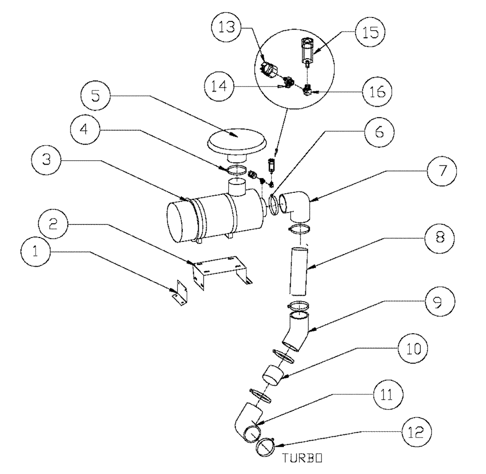 Схема запчастей Case IH SPX2130 - (03-006) - AIR CLEANER ASSEMBLY (01) - ENGINE