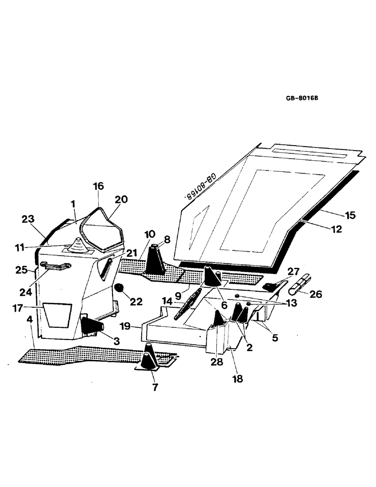 Схема запчастей Case IH 844S - (13-32) - OPERATORS COMPARTMENT COVERINGFOR TRACTORS WITH CAB, FOR SCANDINAVIA (05) - SUPERSTRUCTURE