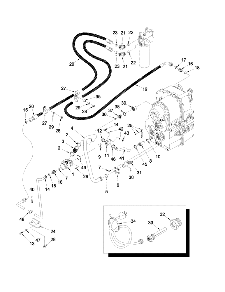 Схема запчастей Case IH STEIGER 335 - (06-24) - TRANSMISSION - LUBRICATION, WITH MANUAL SHIFT TRANSMISSION (06) - POWER TRAIN