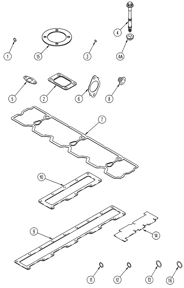Схема запчастей Case IH FLX4010 - (02-058) - GASKET KIT - VALVE GRIND, FLX4510 (01) - ENGINE