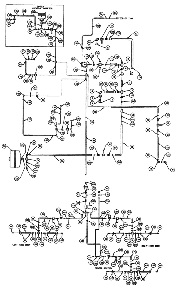 Схема запчастей Case IH PATRIOT XL - (09-009) - LIQUID PLUMBING - TANK & SKID RAVEN (750 GAL. SPHERICAL TANK) Liquid Plumbing