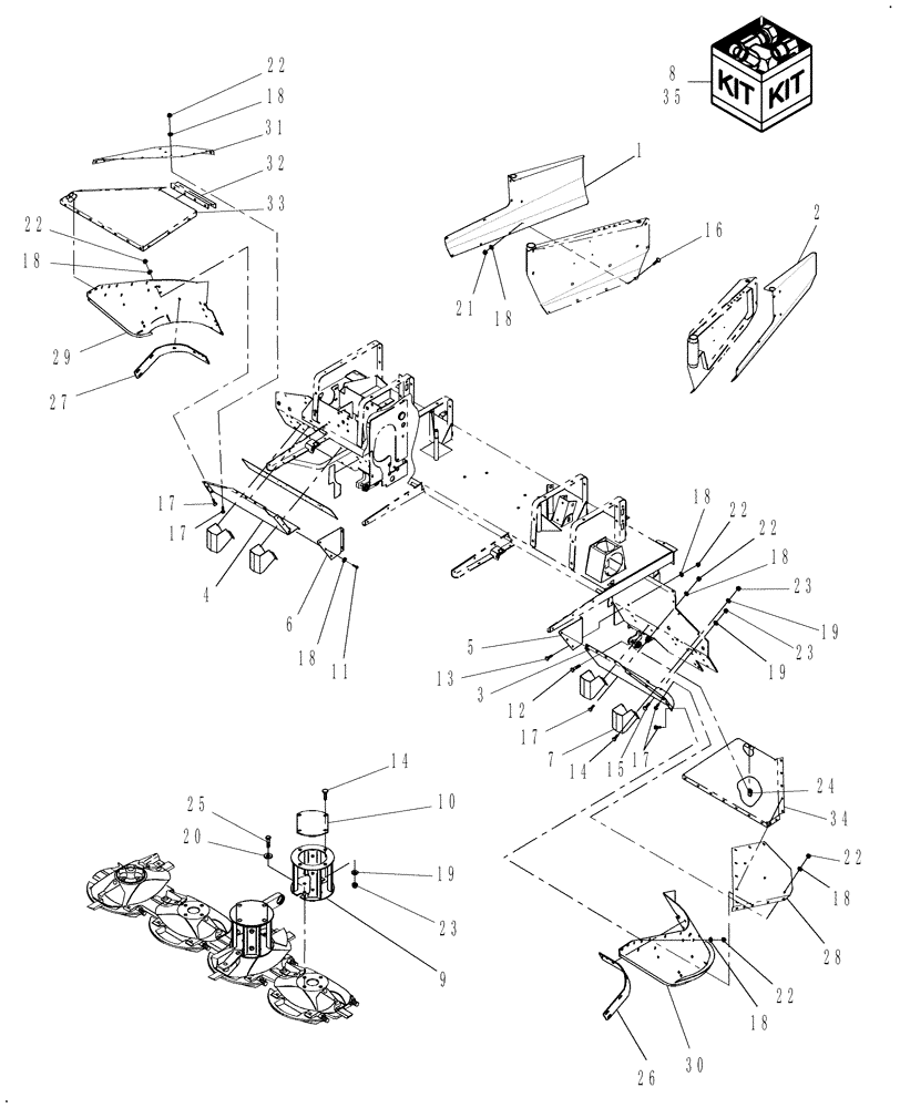 Схема запчастей Case IH DCX161 - (18.05) - TALL CROP KIT Attachments