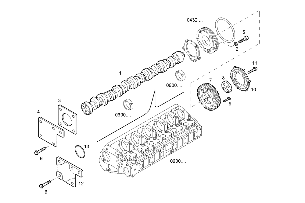 Схема запчастей Case IH F3AE0684G B004 - (1250.096) - TIMING PARTS 