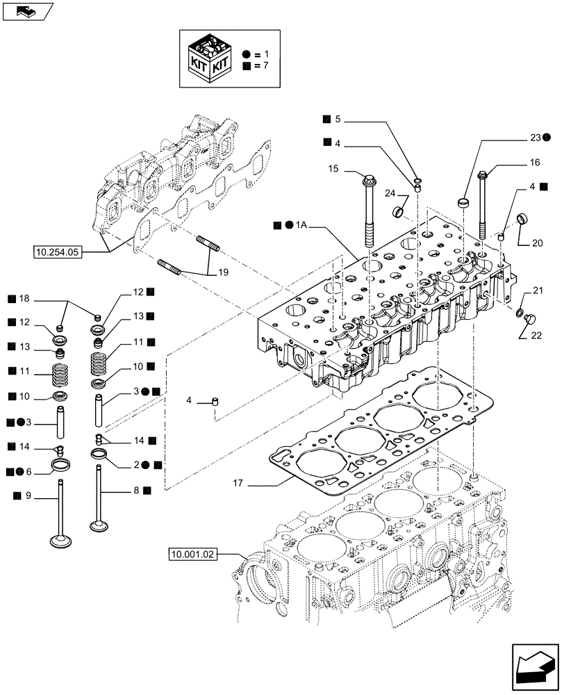 Схема запчастей Case IH F5AE9454J A002 - (10.101.01) - CYLINDER HEAD (10) - ENGINE