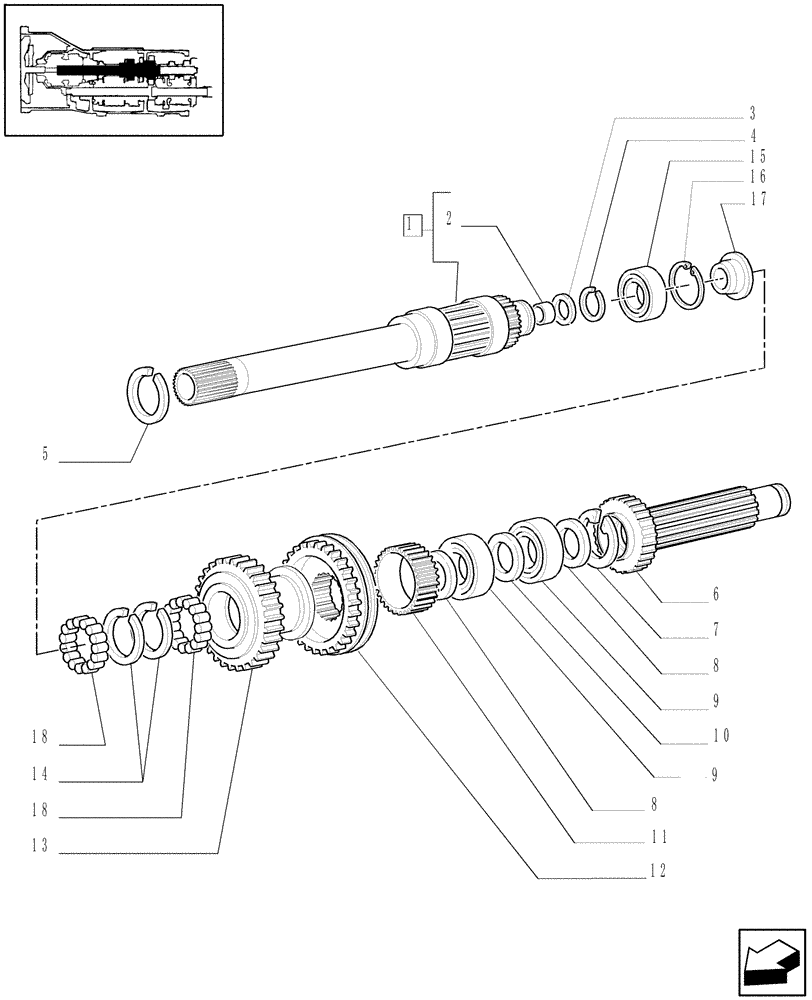 Схема запчастей Case IH JX90 - (1.28.1/03[01]) - (VAR.319) 12X12 (40KM/H) TRANSMISSION W/INSIDE AXLE FRONT BRAKE AND LIMITED SLIP - SHAFTS AND GEARS (03) - TRANSMISSION